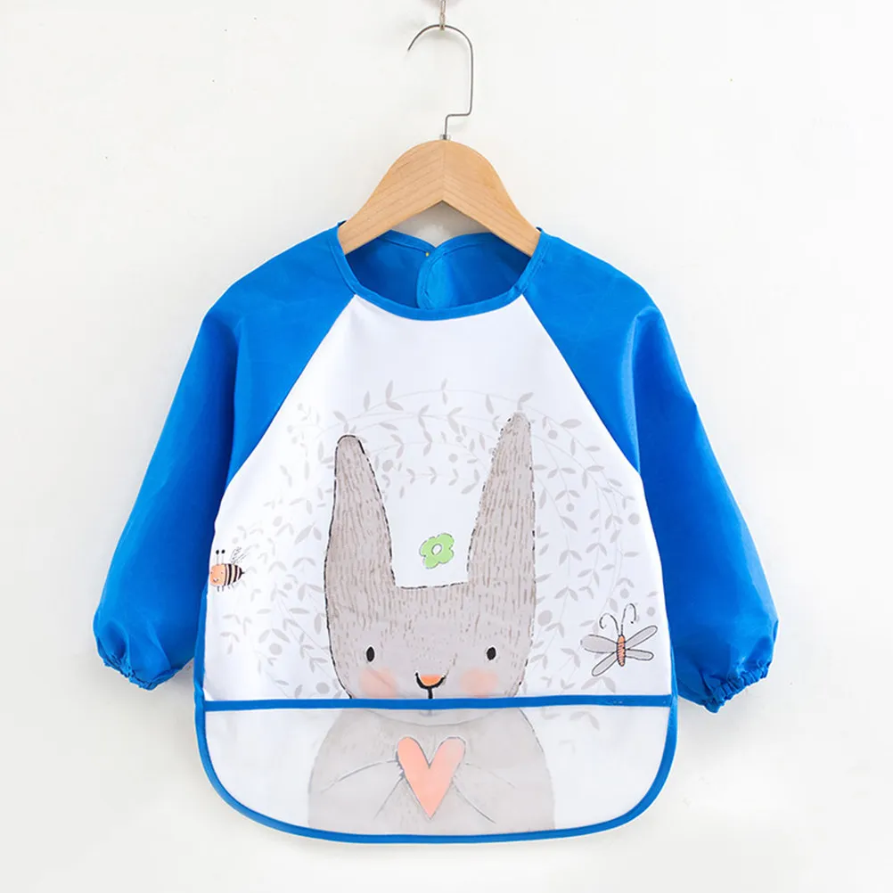 

Набор из 3 детских водонепроницаемых фартуков из гладкого полиэстера с длинными рукавами, идеально подходят для рисования и еды, с мультяшным дизайном, многоразовые детские фартуки-нагрудники