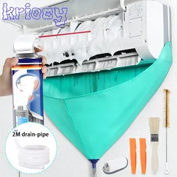 1/6/8pcs Air Conditioner Cleaning Bag Kit Leak-proof Conditioning Cover with Drain Water Pipe Full Set Dust Elimination Tools