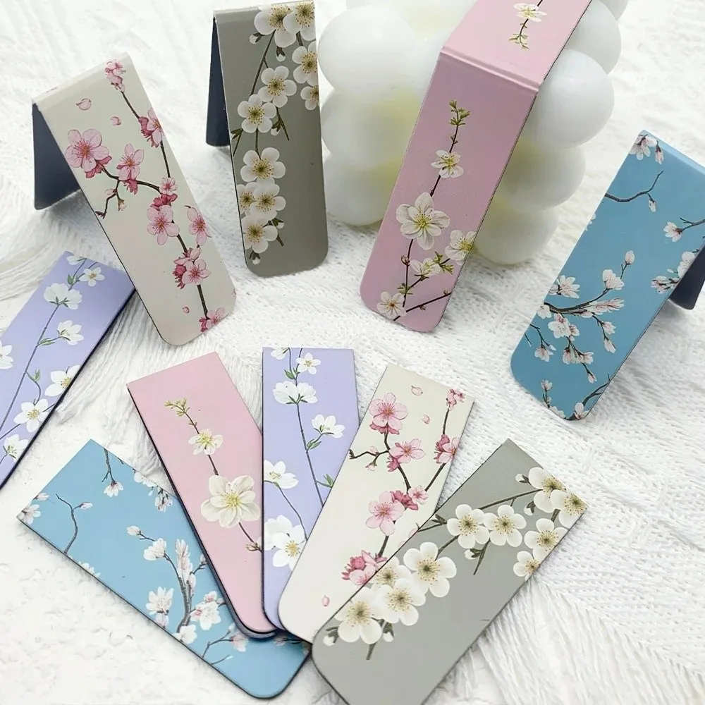 5 Pcs/Set Watercolor Design Magnetic Bookmark Set Bible Quote Sunset Sky Cloud Annotated Bookmarks Flower Pattern