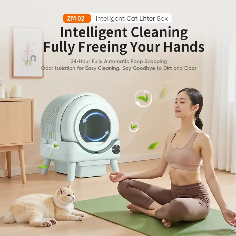 2026 NewLarge Cat Toilet Easy Clean Remote Control App Automatic Cat Litter Box Smart Self Cleaning Cat Litter Box