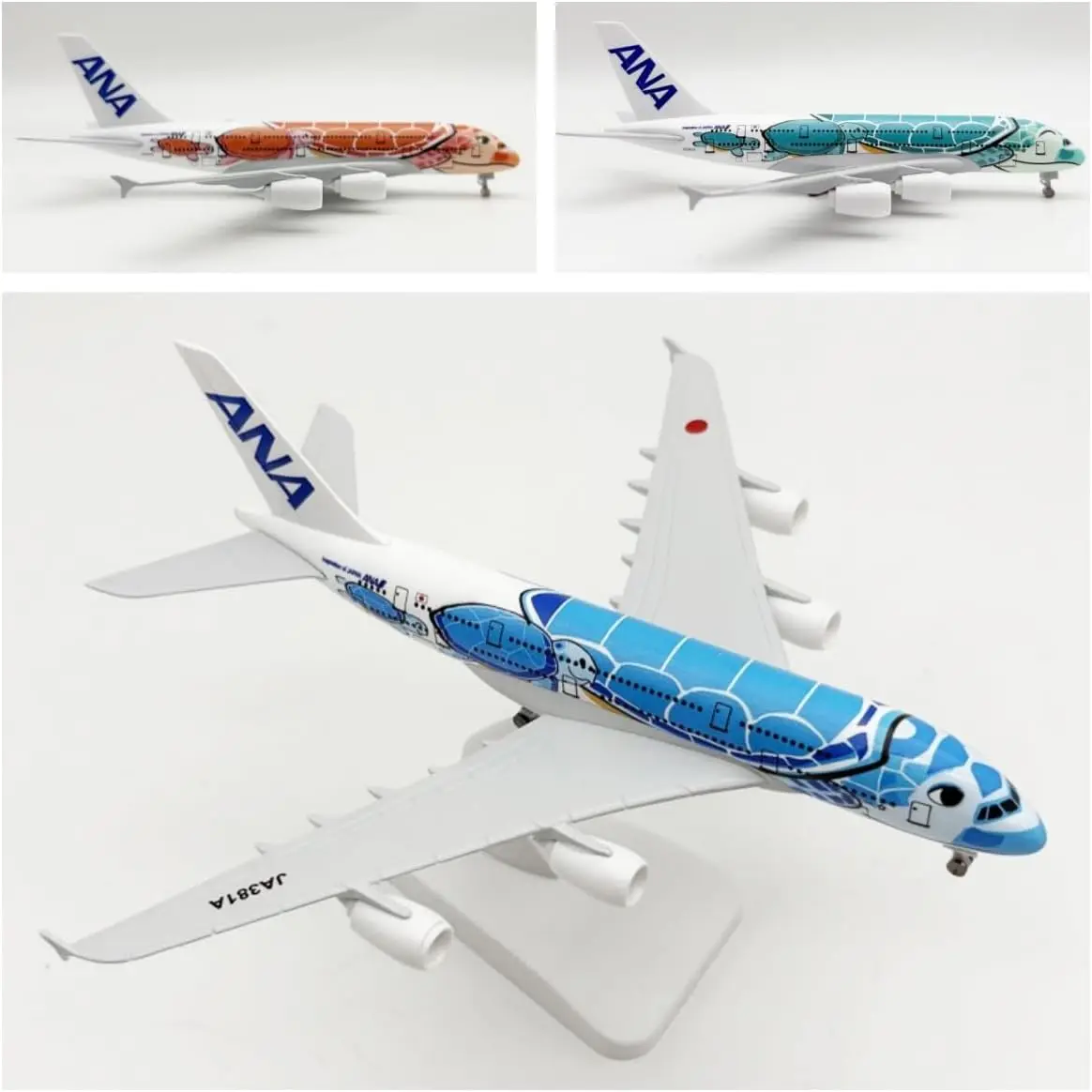 

Масштабная модель самолета A380 Japan ANA Airways, 30 см, серия «Морская черепаха», коллекционная модель из смолы с колесной базой