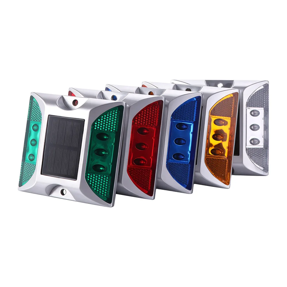 Square Solar Road Stud Light IP68 Waterproof Reflective LED Ground Light Flashing Solar Power Traffic Marker Light Night Street