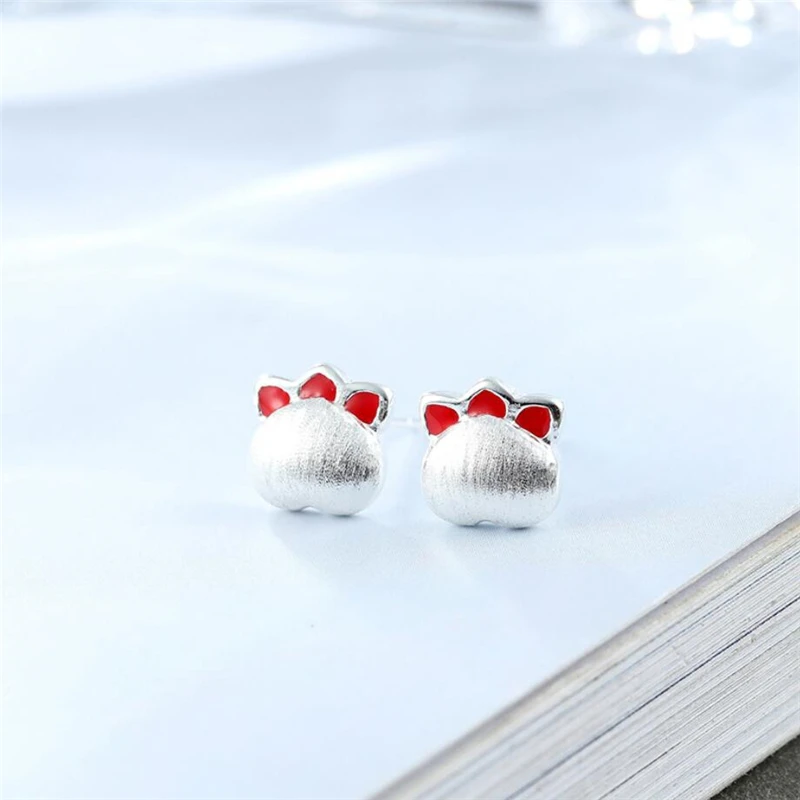 Footprints Cute Dog Claws Brushed Sweet Romantic Student Gift 925 Sterling Silver Female Stud Earrings EA529