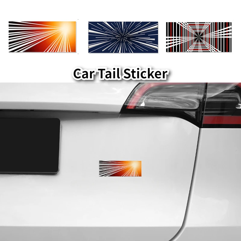 For Tesla Model 3/S/X/Y Juniper 2025 Tail Mark High Performance PLAID Space-time Tu Decorative Sticker Modification Accessories