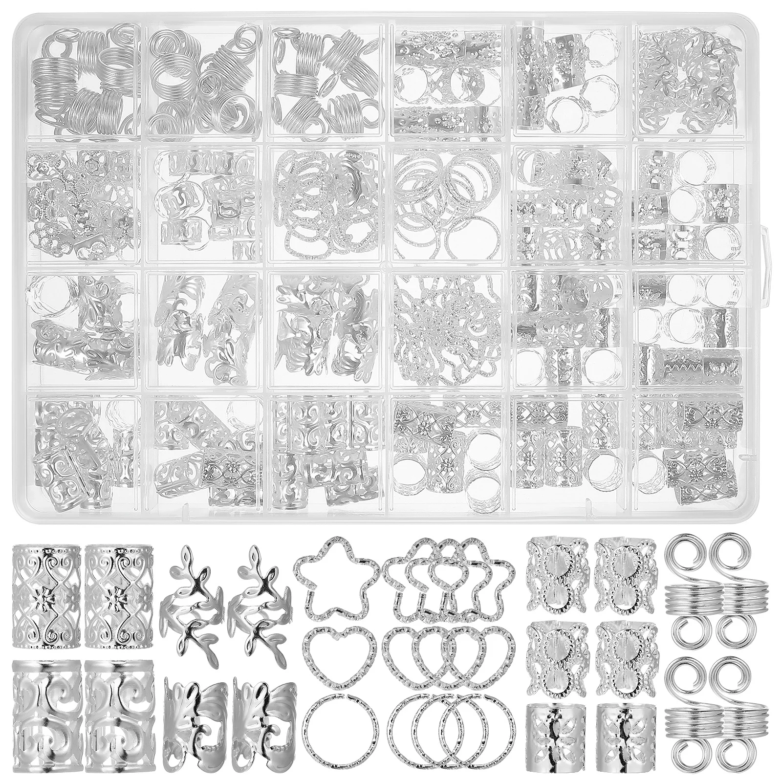 

1 Box Hair Jewelry for Braids Metal Braid Accessories with Variety of Styles Fine Craftsmanship Long-Lasting Beads for Hair