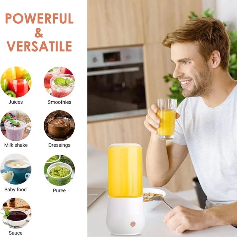 Máy ép trái cây nhỏ có thể sạc lại Máy xay cầm tay Chất liệu nhựa chống nước Dropship