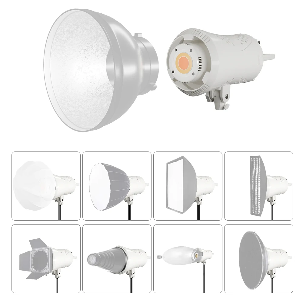 SH 90W 사진 COB 비디오 조명, 일광 균형 태양 램프, 소프트박스 조명, 인물 플래시 스튜디오 액세서리