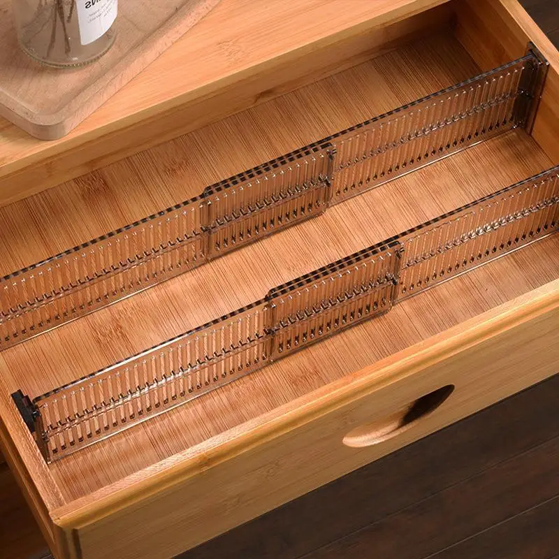 2pcs/set Adjustable Clapboard Drawer Divider Partition DIY Durable Storage Organiser Wardrobe Closet Punch-free Separator