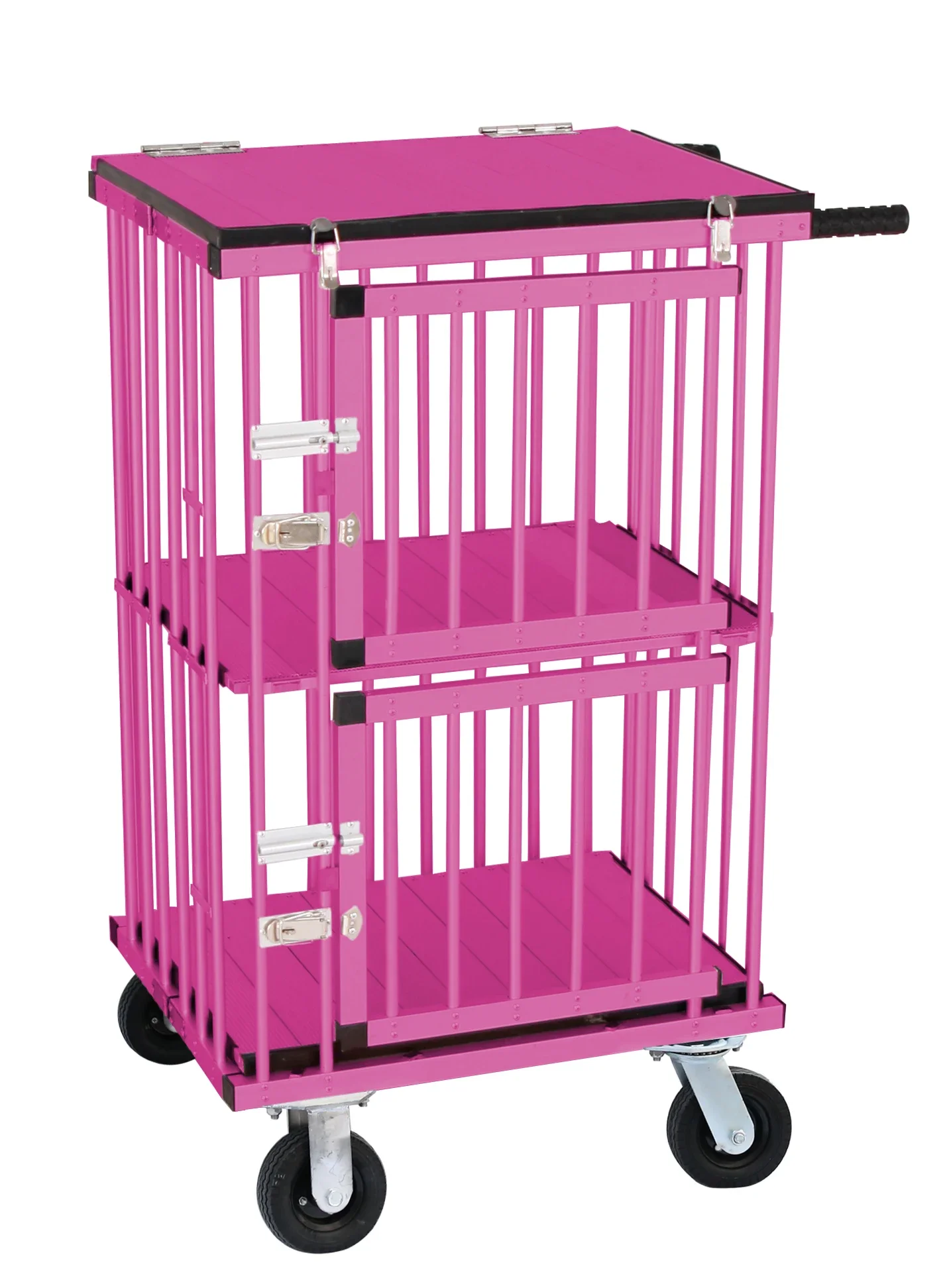 KB-514 Pet Folding Cage Aluminum Dog Show Trolley Cage Carrier Small Size Dog-Show-Trolley