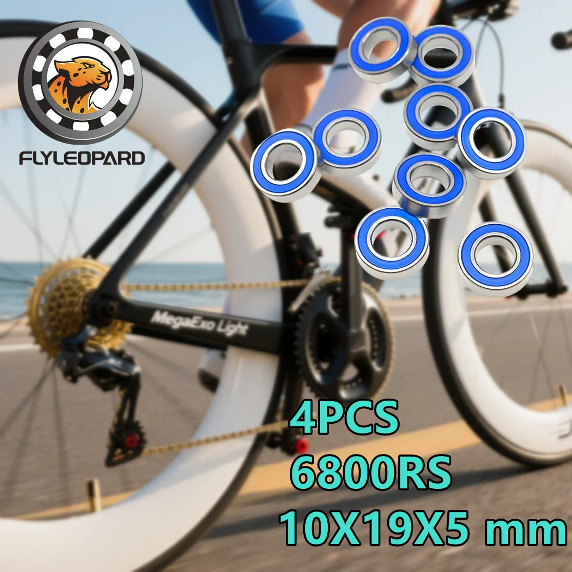 

4PCS 6800RS Bearing 10X19X5 mm C2 Bicycle Pivot Repair Parts 6800 2RS Ball Bearings