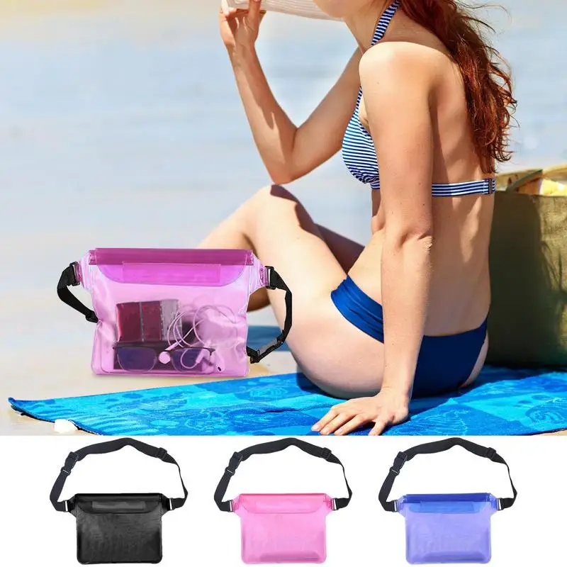 Waterproof Pouch With Waist Strap Large Capacity Sealed Fanny Pack Swimming Phone Protector Pouch Portable Phone Bag With Waist