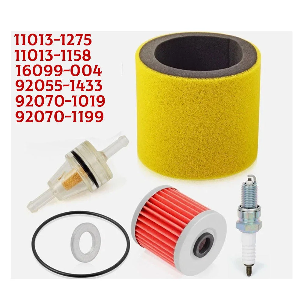 Maintenance Kit Air Oil Fuel Filter Spark Plug for Kawasaki Bayou 220 KLF220 250 KLF250 300 KLF300 2x4 4x4 1988-2011 Tune Up Set