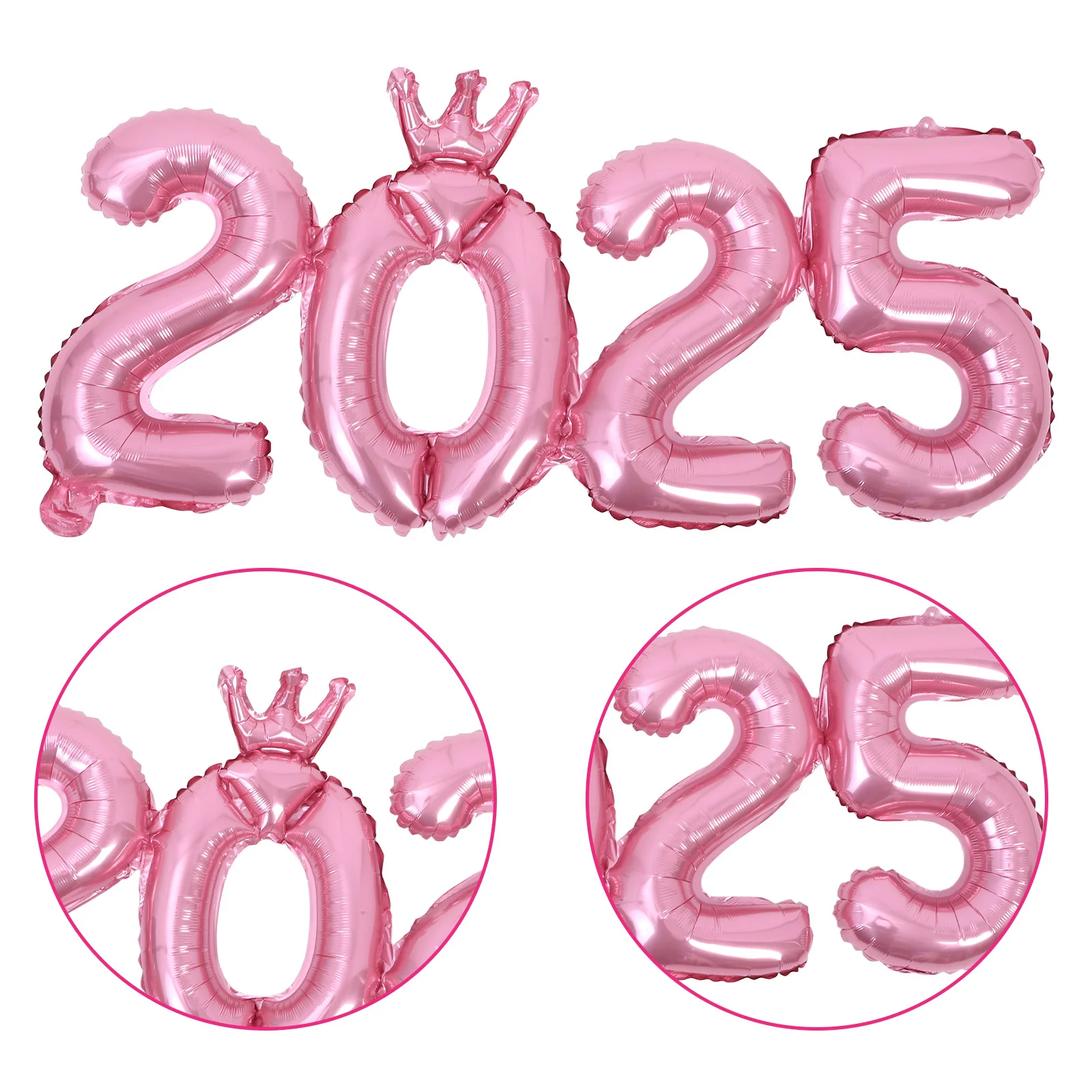 

2025 Number Balloons Large Foil Metallic New Year Balloons Decorations Happy New Year Party Supplies 2025 Number Balloon