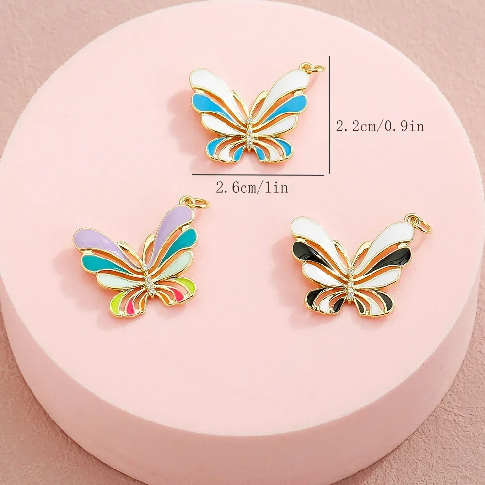 Colgante de mariposa de aleación que gotea aceite, diseño único y de nicho, accesorio de ropa de moda, bricolaje