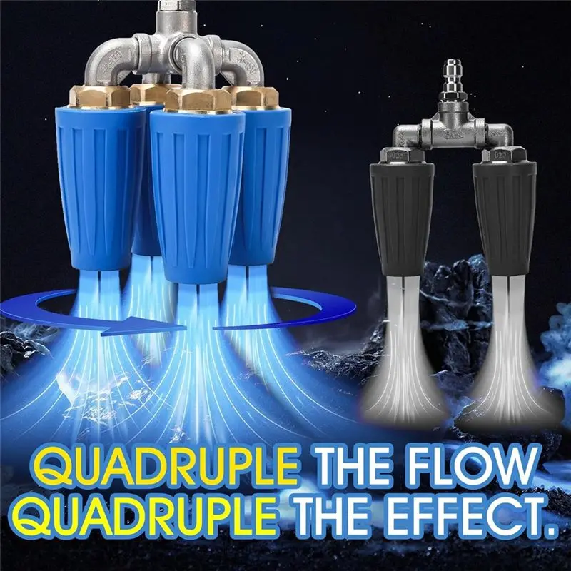 NEW HOT In Stock-4-In-1 Turbo Nozzle Pressure Washer, 360° Rotating Turbo Nozzle With 1/4Inch Quick Connector, 2.5 Orifice,4000