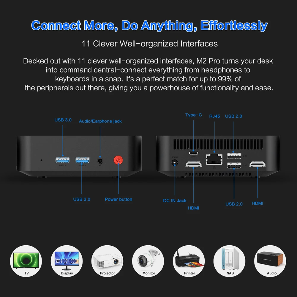 MLLSE M2 Pro Mini PC Intel Pentium J3710 8 GB RAM 256 GB ROM Windows 10 WIFI 5