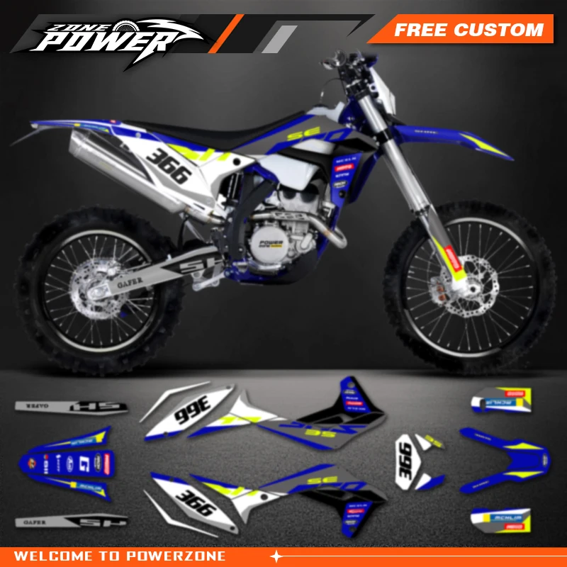 

Powerzone Motorcycle Graphics background Decals Sticker Kits for Sherco SE SEF 2017 2018 2019 2020 2021 2022 2023