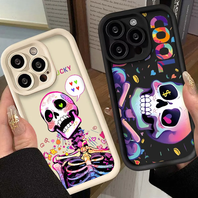 Funny Colorful Human Skeleton Case for Xiaomi Mi 13T 12T 11T 13 12 11 Lite 5G NE POCO X6 X5 X4 GT X3 NFC F3 F4 F5 F6 M6 Pro Capa