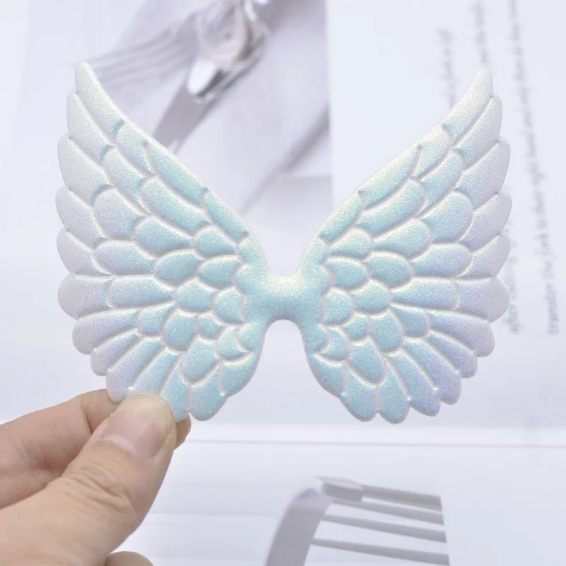 6Pcs/set 108*80mm Shiny Angel Wing Appliques Sided Home Decor Fairy Wing Patches DIY Bag Clothes Headwear Bow Tie Accessories