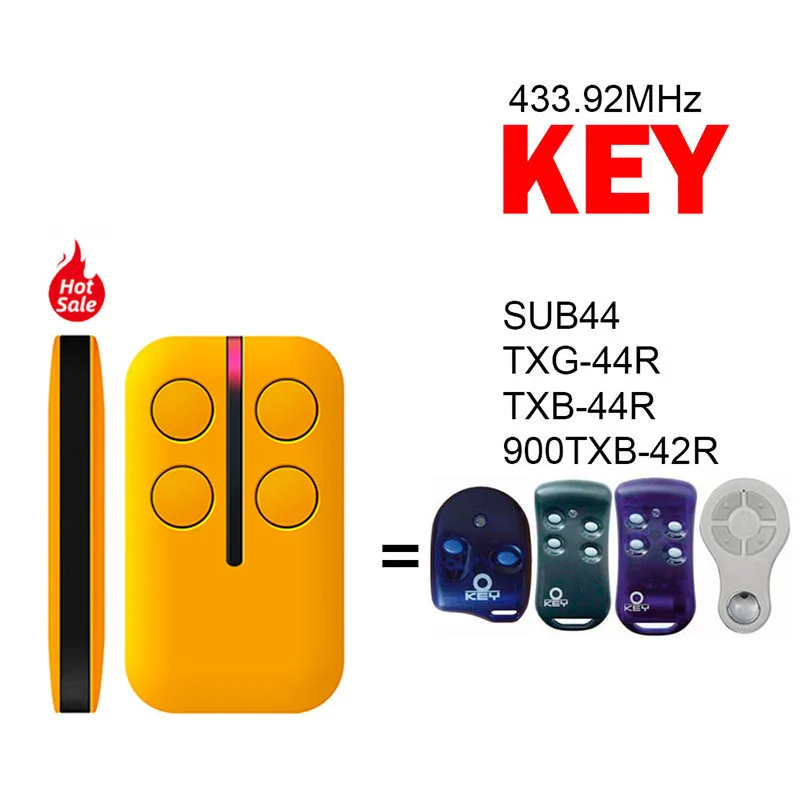 

100% Clone KEY SUB44 TXG-44R TXB-44R 900TXB-42R Garage Door Electric Gate Remote Control 433.92MHz Garage key Duplicator