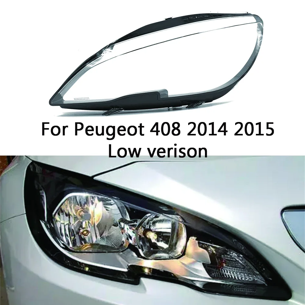 

Car Lamp Case For Peugeot 408 2014 2015 ​Glass Lens Shell Front Headlight Cover Light Caps Headlamp Lampshade