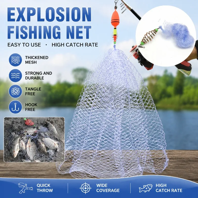 Fishing Bait Cage Net Trap Set Spring Feeder Mesh Cast Rig Catching Tool Foldable Landing Gear 3-13 Size Outdoor Kit Easy Carry