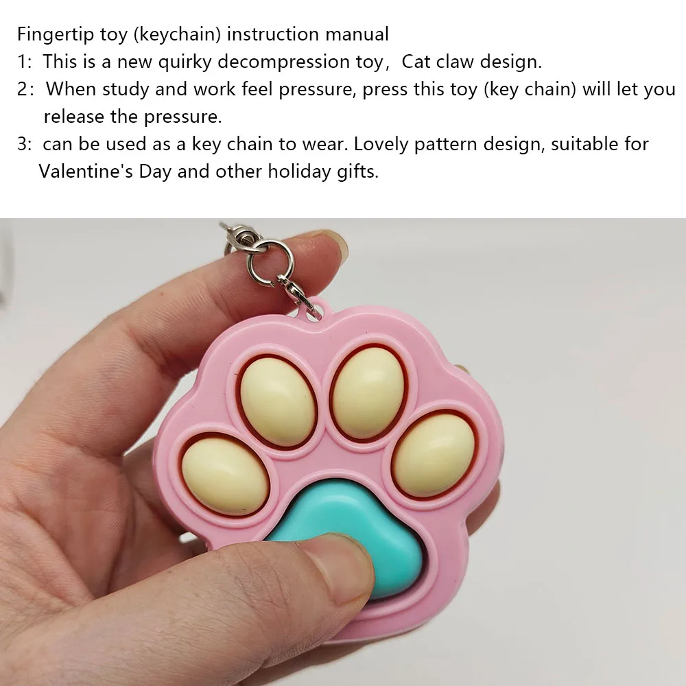 Cartone animato Kawaii gatto artiglio pulsante decompressione giocattolo portachiavi ciondolo coppia carina borsa auto ciondolo portachiavi creativo