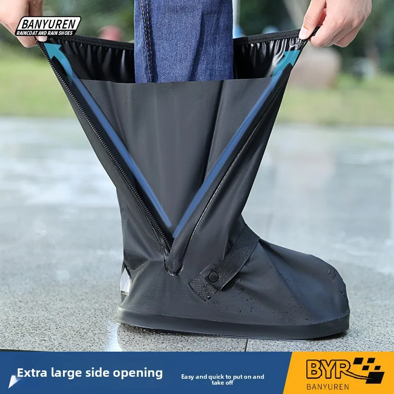 Waterproof  Rain Shoes High Tube Rain Boots Anti Slip Thickened Wear-resistant Rainproof Sand Proof Outer Wear Rainproof Shoes