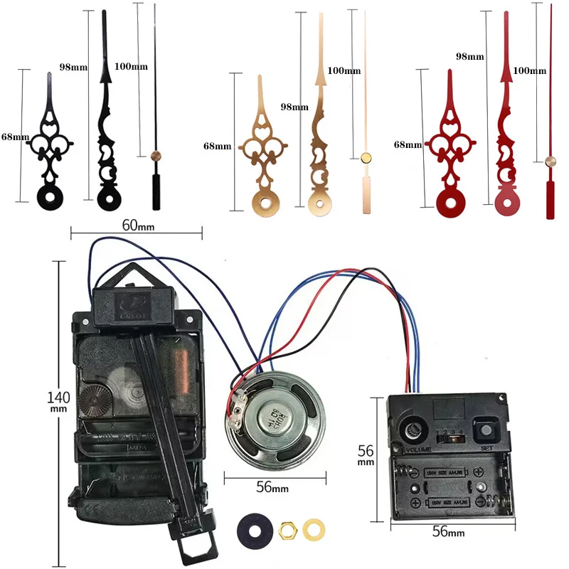 4*4Westminster Temple Music Box with Speaker12888Swing Trigger Movement Hourly Chiming Watch Accessories Suit