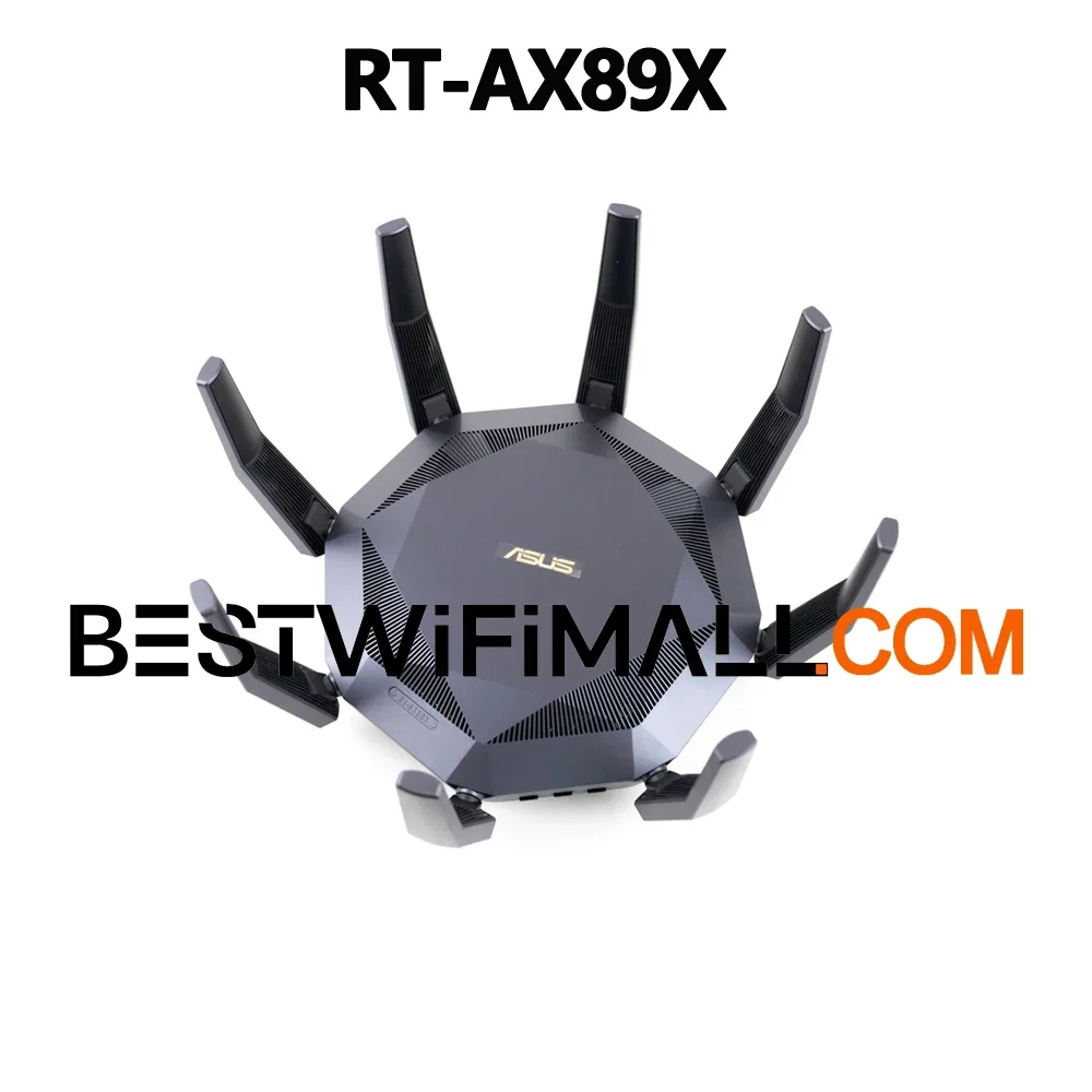 ASUS WiFi 6 Router RT-AX89X AX6000 6Gbps Dual Band 12-Stream 6000Mbps Wi-Fi Speed Dual 10G Ports MU-MIMO OFDMA AiProtection