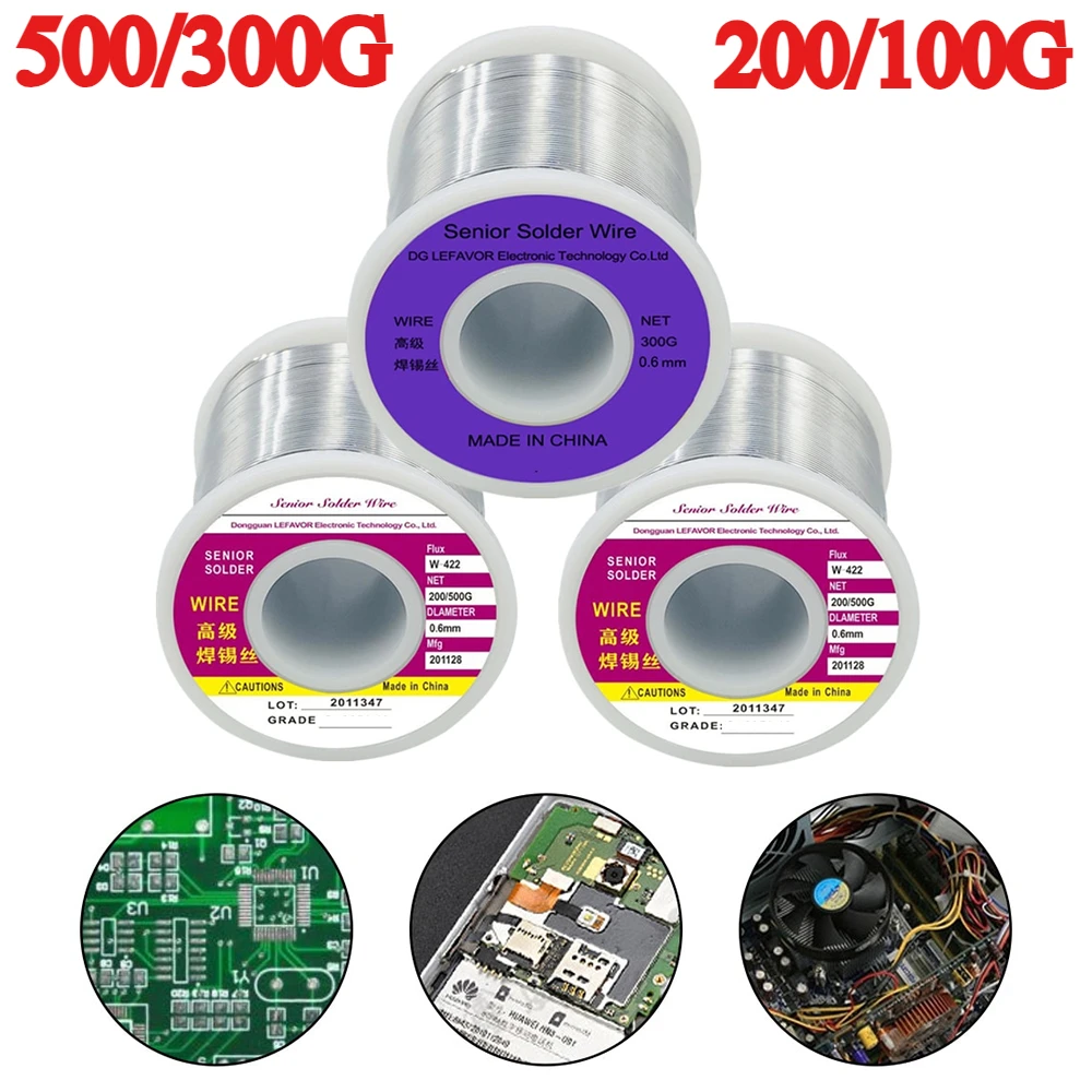 

500/300/100G Tin Wire Soldering Wire with Flux Melt Rosin Core Solder Roll No-clean Electrical Repair Solder For Soldering