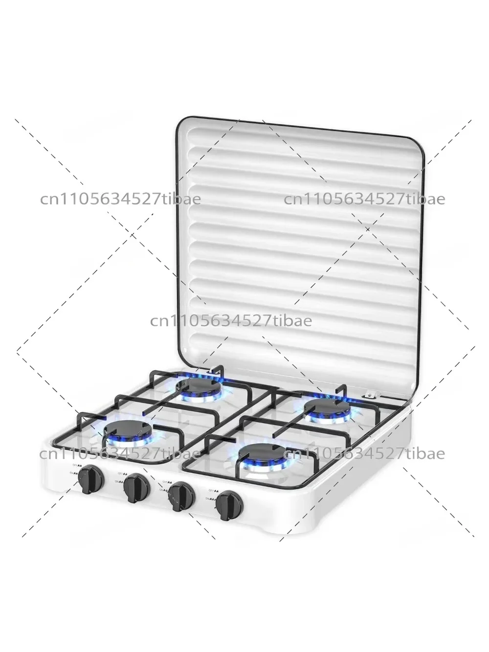 4 Burner Household Gas Stove 8.8KW Kitchen Cooker Knob Control