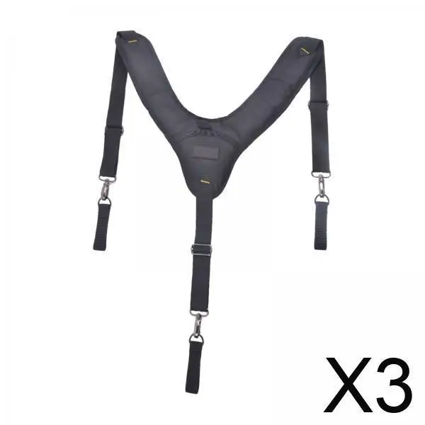 

3 мягких подтяжки для мужчин с мягкой подкладкой для распределения веса, черные с