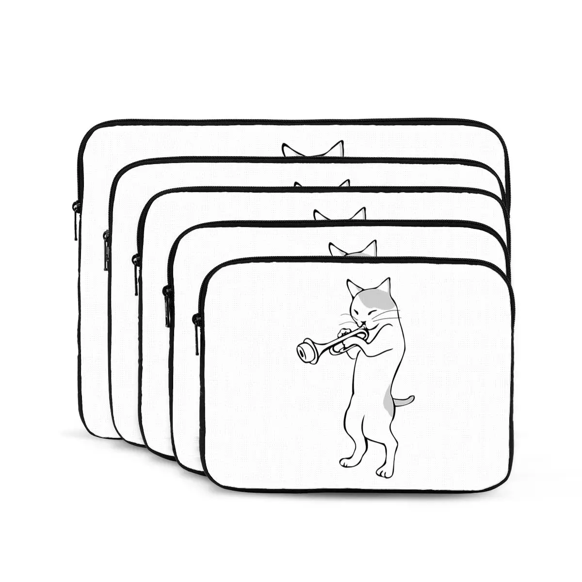 

Cat Trumpet Player Straight Mute Wah Wah Funny Trumpet Notebook Laptop Bag Case For Macbook Air Pro Tablet Shockproof Case Bag