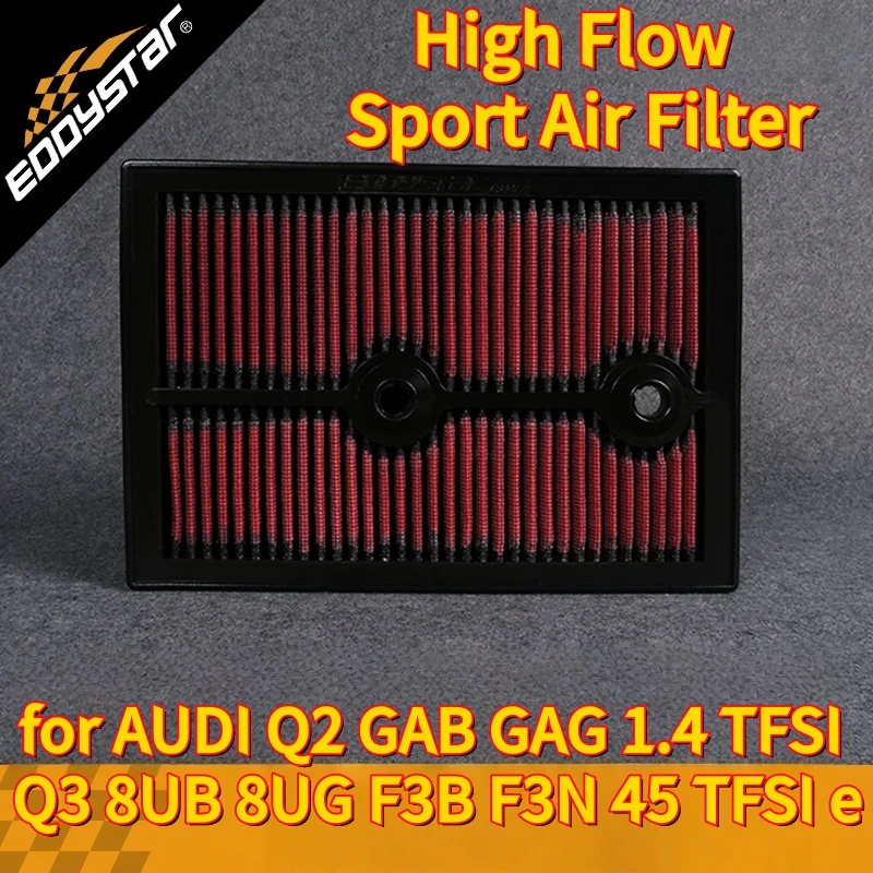 

Спортивный воздушный фильтр с высоким расходом для AUDI Q2 GAB GAG 1.4 TFSI Q3 8UB 8UG F3B F3N 45 TFSI e Моющиеся гоночные впускные фильтры