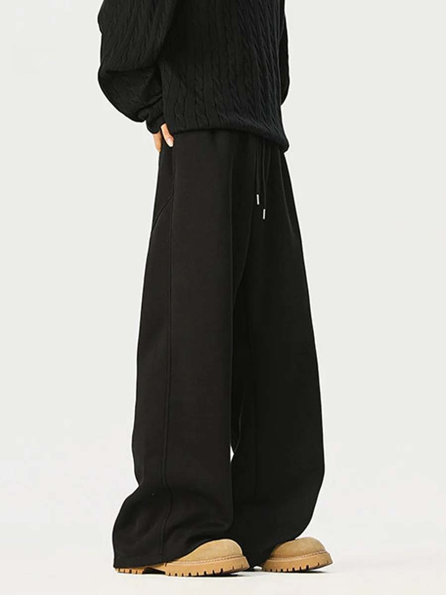 

American Retro Deconstructed Blade Men's Sweatpants Autumn Heavyweight Drapey Sport Casual Straight Leg Wide Leg Long Trousers