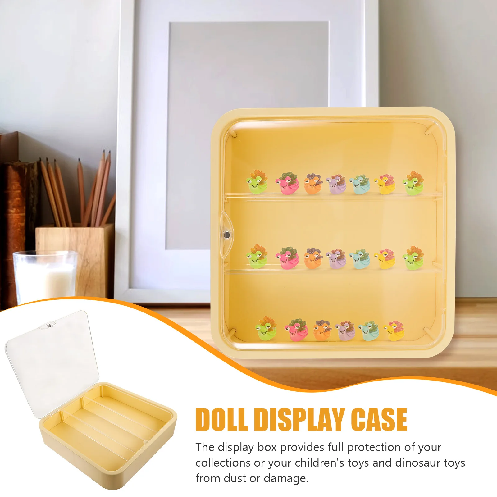 

1pc Sturdy Clear Display Case For Mini Figures Wall Mounted Storage Box Dustproof Showcase Cabinet Organizer Game Accessory