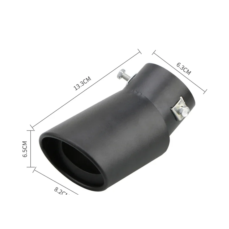 Automobile exhaust muffler tip single outlet round stainless steel rear rear chrome plated round exhaust muffler modified automo