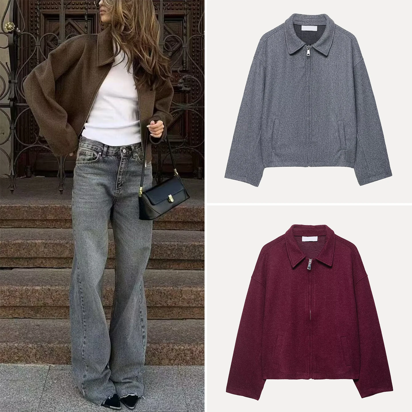 

Моющееся повседневное женское шерстяное пальто с кетами, осень 2023, Новое поступление, повседневная одежда, верхняя одежда для женщин