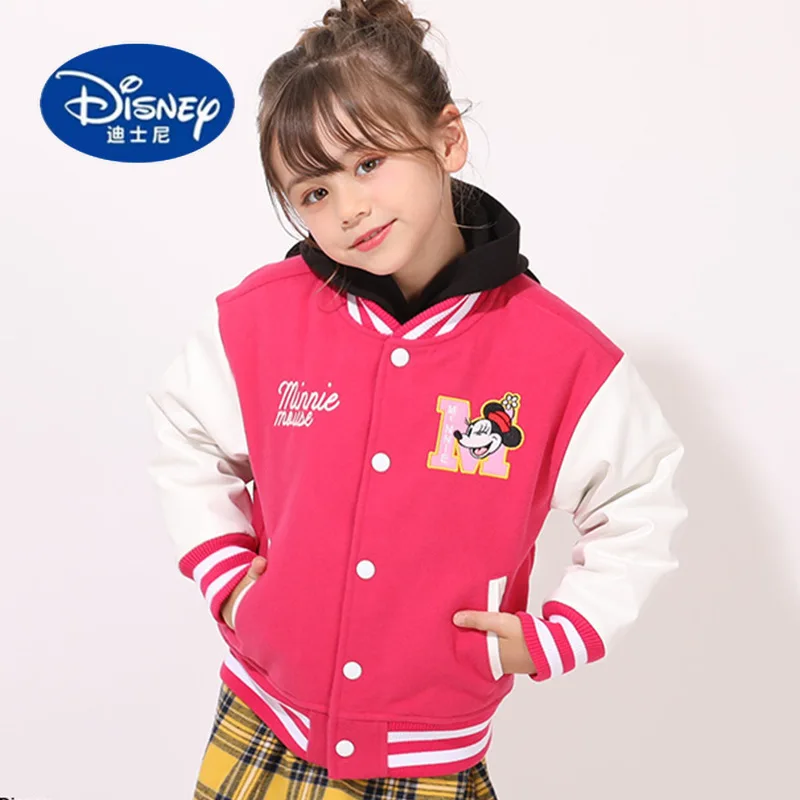 سترة ديزني للأطفال |   تيري نمط البيسبول القطن |   ملابس خارجية للربيع/الخريف بطباعة كرتونية