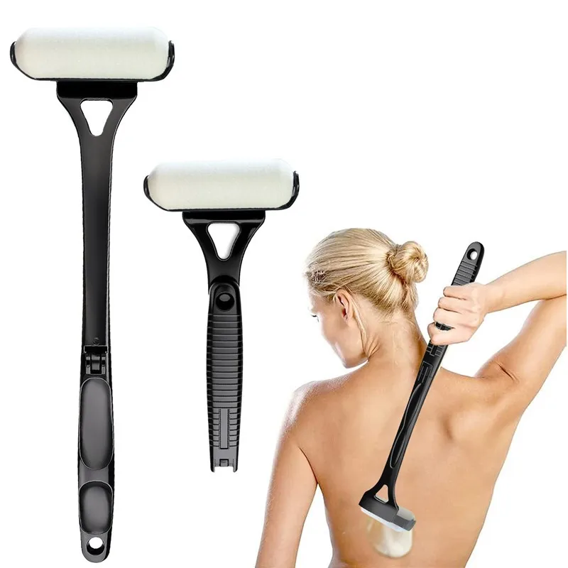 أداة توزيع اللوشن للظهر والجسم - مقبض قابل للطي طويل المدى، عصا لوشن وموزعة واقية من الشمس لكريم البشرة والزيوت