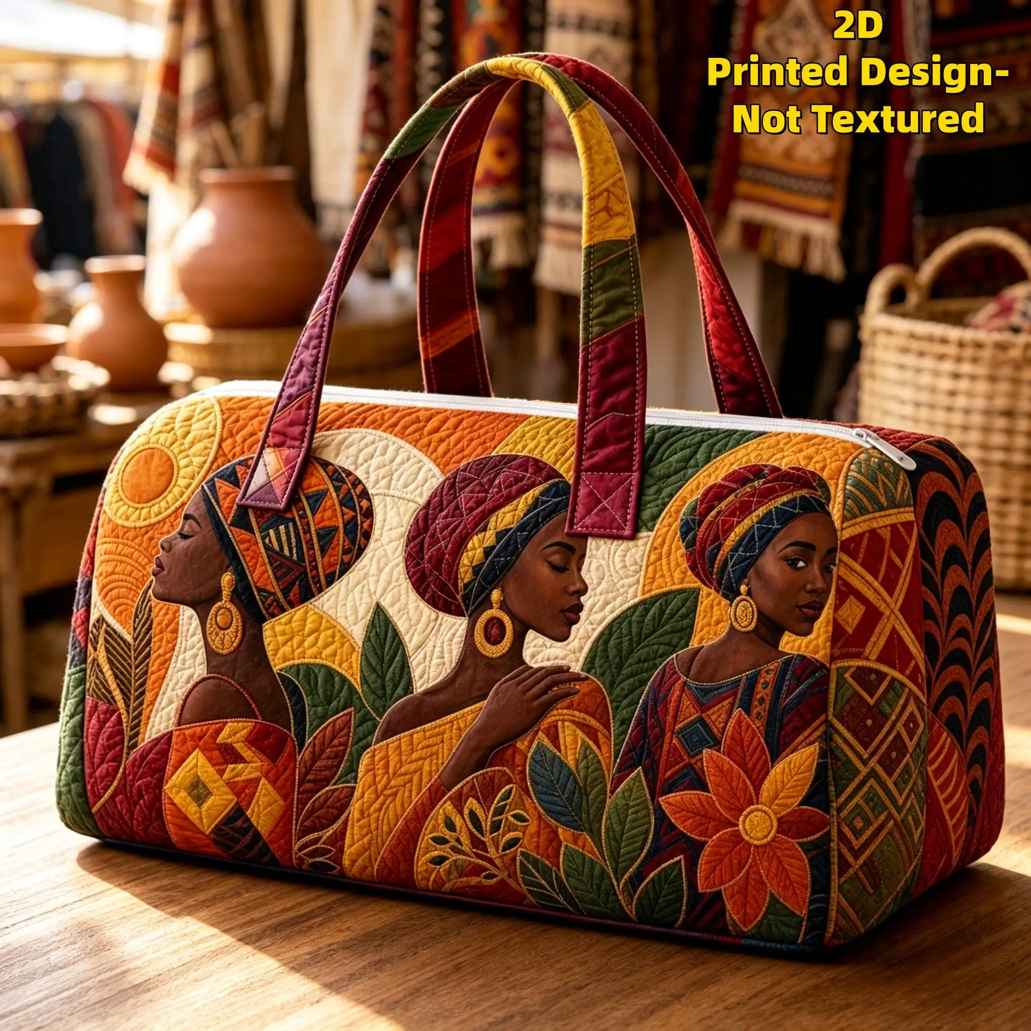 3D jacquard African-style women's handbag colorful tribal print sunset fruit basket style sporty bohemian party tote bag
