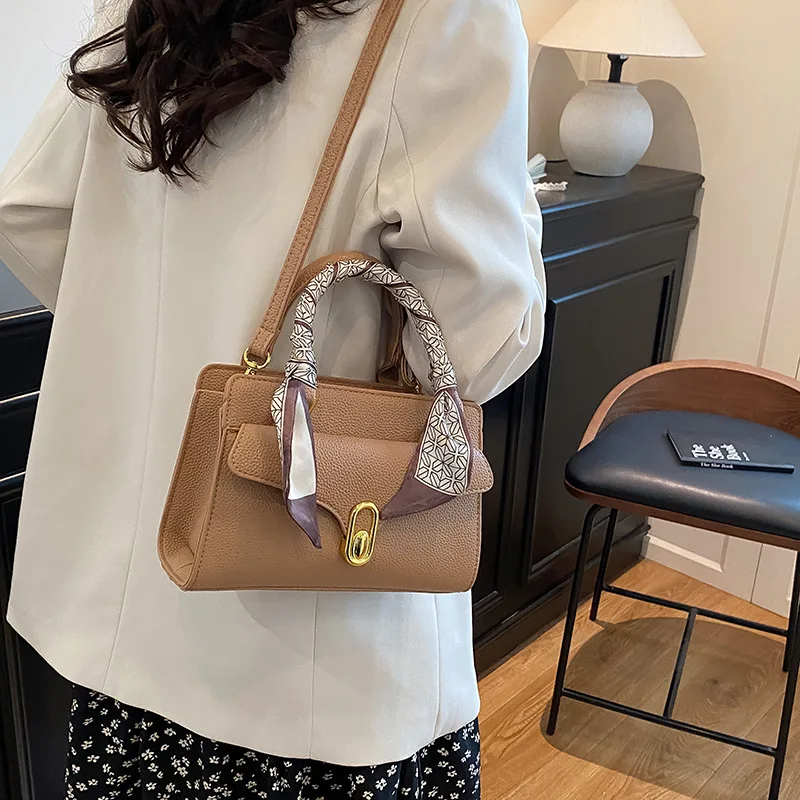 

2025 New Vintage Women's Small Square Bag, Genuine Leather Multi-way Shoulder Crossbody Tote, Large Capacity Purse for Work