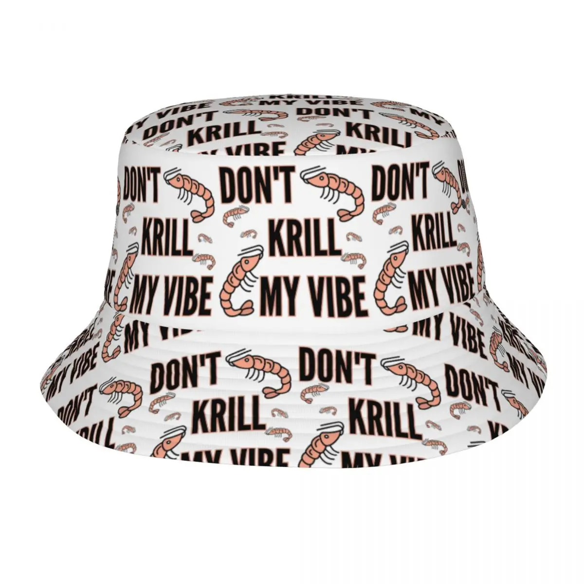 Don't Krill My Vibe Bucket Hat Panama For Kids Bob Hats Autumn Fisherman Hats For Summer Fishing Caps Unisex