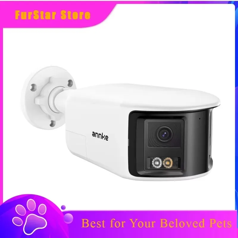 FurStarFCD800 4K 8MP Dual Lens 180 Degree Panoramic Bullet AI PoE IP Camera Two Way Audio Smart Hybrid Light IP67 Network Camera