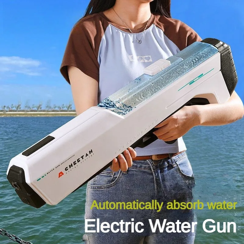 Automatic Water‑Absorbing High Pressure Electric Water Gun for Kids Rechargeable Water Blaster Pistol Toy Outdoor Pool Fight