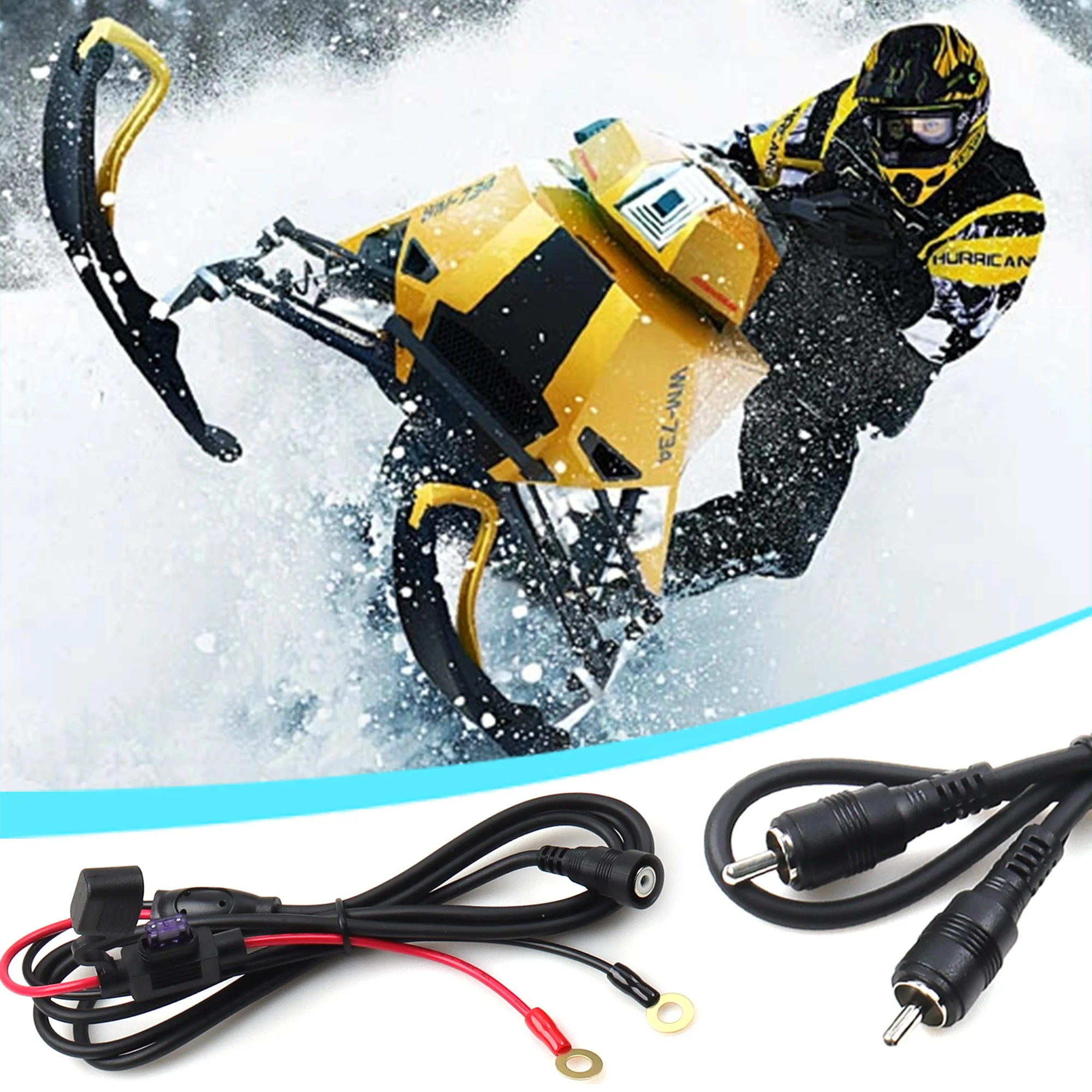 WinterRCA Heated Helmet Combination Power Cable 12V helmet heating lenses ring terminal Connect directly to the snowmobile batte