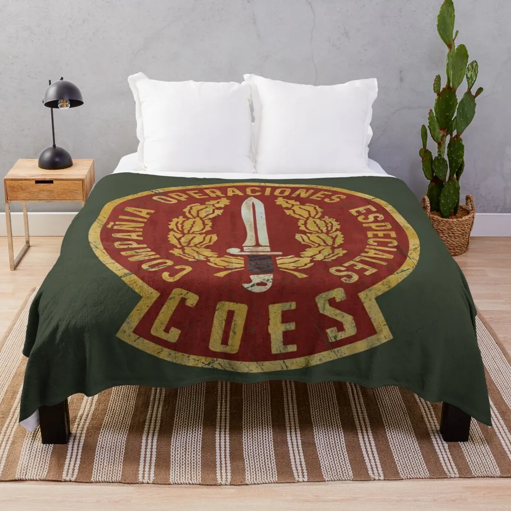 

Spanish COES Vintage Emblem V03 Throw Blanket Flannel for winter Blankets