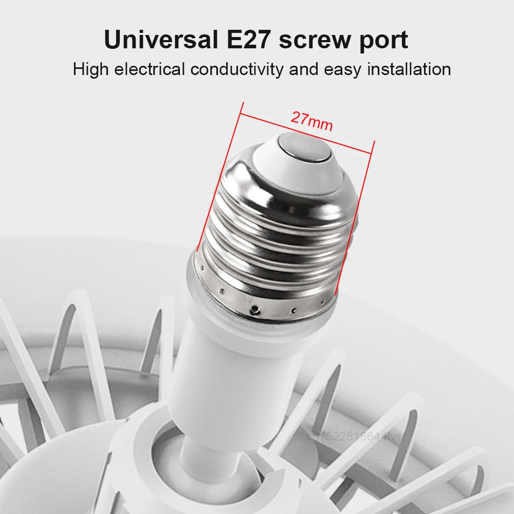 Wentylator sufitowy z oświetleniem zdalnego sterowania E27 konwerter podstawa 30W inteligentny zdalnie sterowany wentylator sufitowy z oświetleniem