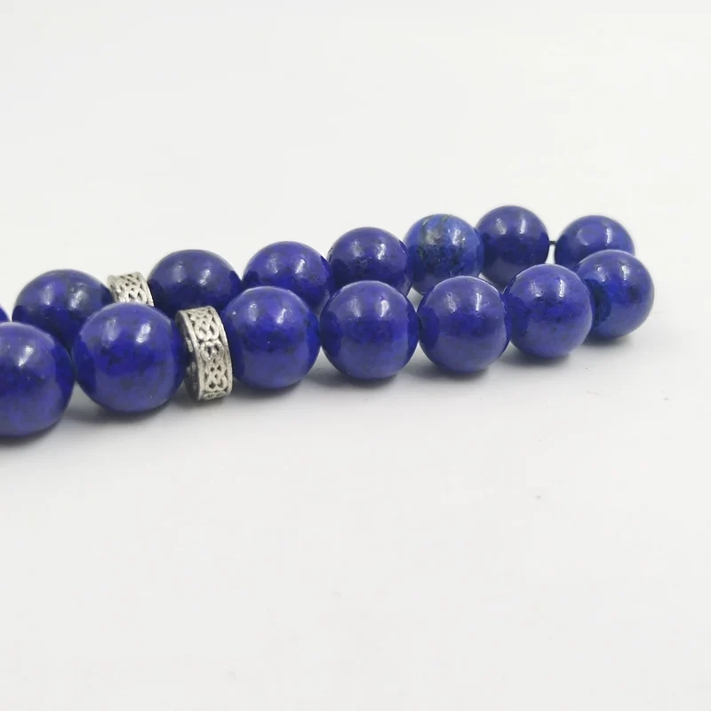 Natural lapis lazuli stoneTasbih  islamic pendant muslim prayer beads turkish style misbaha arabic fashion accessories on hand